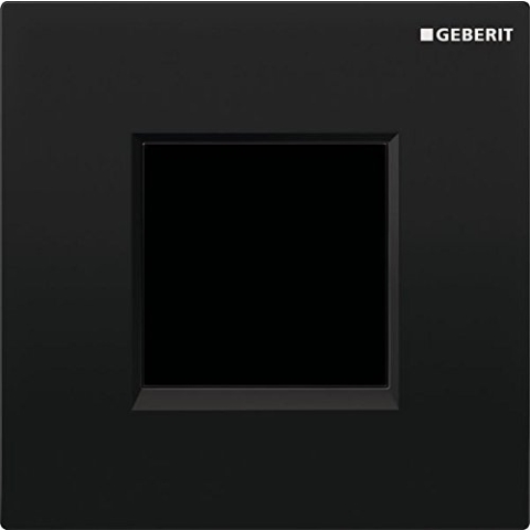 Geberit - Geberit Entladesystem für Urinale mit elektronischem Entladeantrieb, Netzwerk-Service, Blindplatte Serie 30: Schwarz/Chrom glänzend/schwarz (116.027.KM.1)