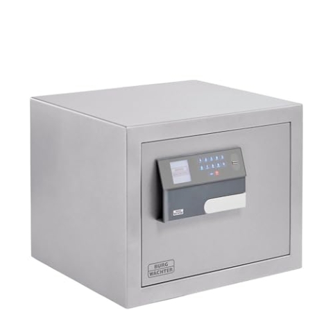 Burg-Wächter Möbeltresor mit Zahlencode und Fingerprint-Modul, Karat, Feuergeschützt, Widerstandsgrad 0 (N), 25,80 l, 48,0 kg, MT 640 E FP, Grau