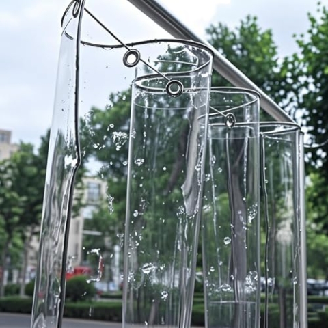 Plane Wasserdicht Transparent mit Ösen, Durchsichtig PVC Abdeckplane, Reißfest Wetterfeste Plane für Gartenmöbel Pavillon Terrassen Gewächshaus, mit Seil (2.4X4M)