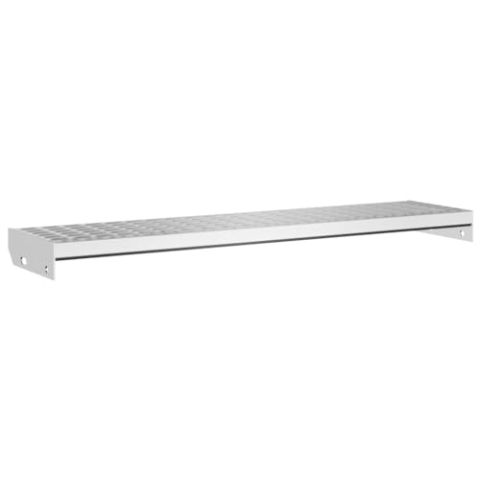 vidaXL Gitterroststufe, Geschweißt Treppenstufe mit Anti-Rutsch-Kanten, Metallstufe Wetter- und verschleißfest, Stufe Treppe, 100x24x7 cm Verzinkter Stahl