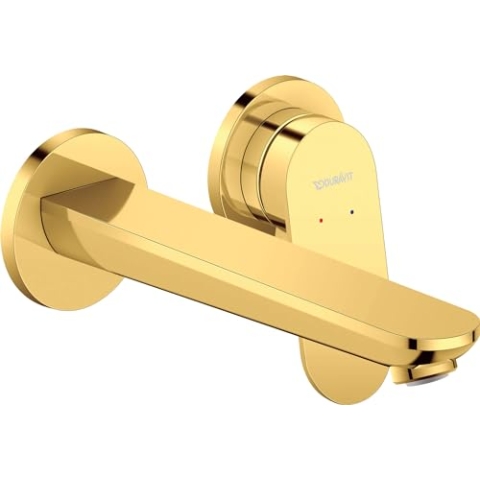 Duravit Wave Waschtischarmatur, Unterputz, Wasserhahn Bad, Armatur Waschbecken, Gold Poliert