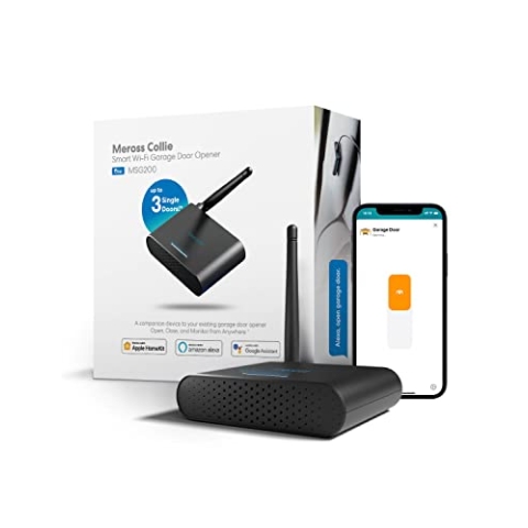 meross Smart WLAN Garagentoröffner funktioniert mit Apple HomeKit, bis zu 3 einzelne Türen, APP-Steuerung, Kompatibel mit Siri und Alexa, Google Assistant, kein Hub erforderlich, 2.4 GHz