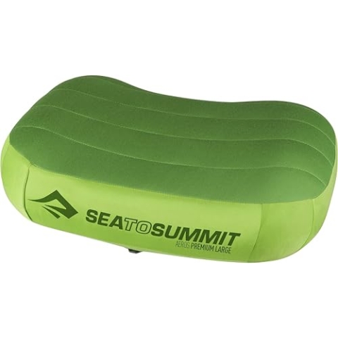 Sea to Summit - Aeros Ultralight Deluxe Reisekissen L - Leicht zum Aufblasen - rutschfest - Ultra-SIL Reißverschluss-Tasche - Camping & Fahrradtouren - 42 x 30 x 13cm - Lime Green - 114g