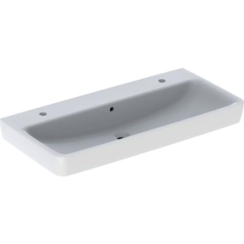 Geberit Renova Plan, Waschtisch, 100x48 cm, 2 Hahnlöcher, mit Überlauf, 501883, 501.883.00.8, Farbe: Weiß