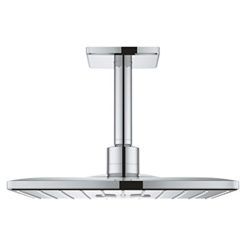 GROHE Rainshower SmartActive 310 Cube, Deckenbrause 2 Strahlarten (Regendusche Decke mit einer Größe von 31cm x 31cm, Duschkopf mit Antikalk System, langlebige Oberfläche), eckig, chrom, 26481000
