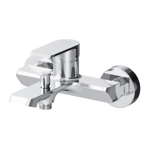 Badewannenarmatur mit Auslauf, Mischbatterie Badewanne, Brausebatterie Wanne, Einhand-Wannenbatterie für Badewanne und Dusche, Badezimmer Armatur, Chrom, AM.PM FNA10000 Flash