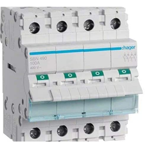 Hager SBN490 4P - Stromunterbrecher (100 A, -20-50 °C, -40-80 °C)
