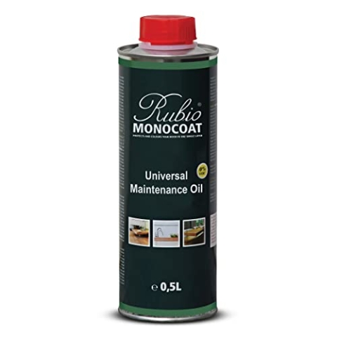 Rubio Monocoat Universelles Pflegeöl, 300 m², rein, Satin-Glanzverbesserung und Schutz für Holzböden und Holzmöbeloberflächen, behandelt mit Öl Plus 2C, 0,5 Liter