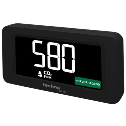 technoline WL1022 Co2 Messgerät mit Co2 Ampel, Co2 Alarm, Lüftungsempfehlung