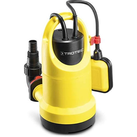 TROTEC Tauchpumpe TWP 7506 E – Pumpe für Klarwasser – Fördermenge 1300 l/h, Eintauchtiefe max. 7 m, Rückflussstopp, IP8X, Einfacher Schlauchanschluss