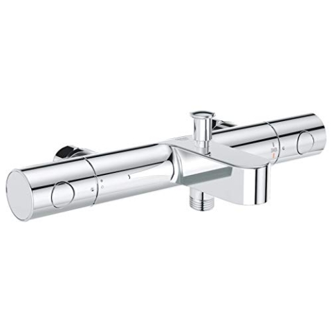 GROHE Grohtherm 800 Cosmopolitan | Thermostat-Wannenbatterie, ohne Anschlüsse - mit ergonomischem Metallgriff und Spartaste, Umstellung: Wanne/Dusche | chrom | 34770000