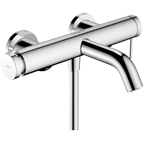hansgrohe Tecturis S - Badewannenarmatur Aufputz für 2 Verbraucher, Mischbatterie Badewanne mit Auslauf Länge 20,9cm , Chrom