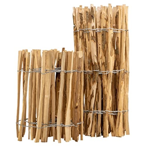 BooGardi Staketenzaun · 14 Größen · 120cm hoch · 5m lang · Lattenabstand 3-5cm · Kastanienzaun aus Haselnuss · Gartenzaun Holz · Jägerzaun Holzzaun · Bauernzaun