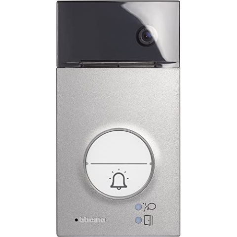 BTICINO, 2-Draht Video-/Audio Türstation LINEA 3000 mit Transponder zur Türöffnung, Weitwinkel-Farbkamera und LED-Beleuchtung, 1- oder 2-Familienhaus, Schutzart IP54, Schlagfestigkeit IK10, 343091