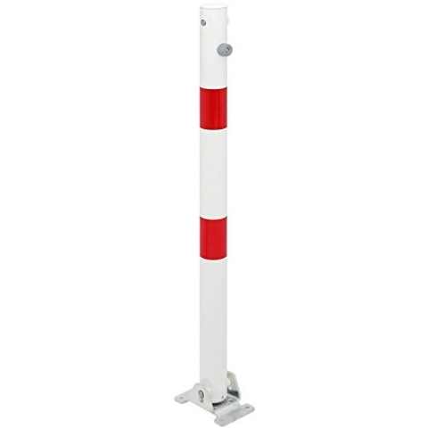 Alberts 780692 Absperrpfosten Klappy | wahlweise in verschiedenen Ausführungen | zum Aufschrauben, umlegbar | weiß | Pfosten-Ø 60 mm | Höhe über Boden 100 cm