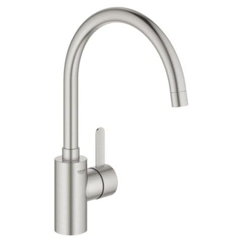 GROHE Eurosmart Cosmopolitan - Einhand-Spültischbatterie (Einlochmontage, Schwenkbereich wählbar: 0°/150°, hoher Auslauf), supersteel, 32843DC2