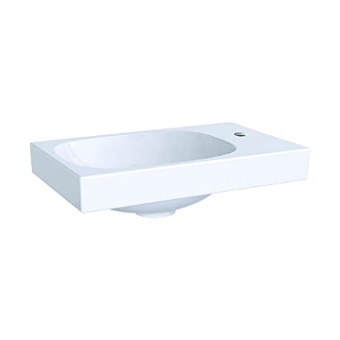 Keramag KG Acanto HWB, asymmetrisch, 400x250mm m. Hl. rechts, o. Ül, weiß