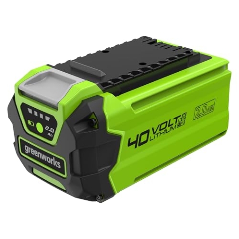 Greenworks 40V Akku - Greenworks 2Ah leistungsstarker Lithium-Ionen Akku für alle Greenworks 40V Garten- und Elektrowerkzeuge, Schnellladung, 3-stufige LED Batterieanzeige, 2 Jahre Garantie - G40B2