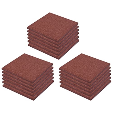 vidaXL 18x Fallschutzmatte Gummi 50x50x3 cm Rot Matte Gummimatte Spielplatz
