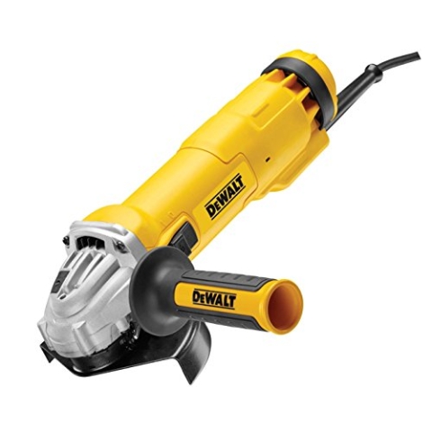 DeWalt Winkelschleifer (1.400 W, 125 mm Scheiben-ø, Leerlaufdrehzahl 11.500 min-1, für alle Standard-Trenn,- Schleif- und Schrupparbeiten, inkl. Schutzhaube, Zusatzhandgriff und Zubehör) DWE4237, Gelb