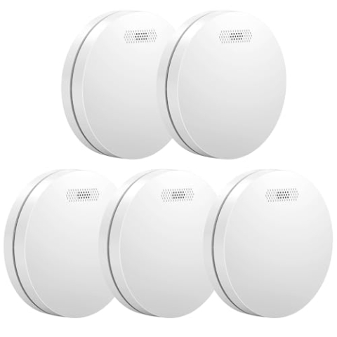 Aroha Safety Pro Rauchmelder - 10 Jahre Batterie - Feuermelder, Rauchwarnmelder, Brandmelder, Rauch Brandschutz Brandmeldeanlage - 5 Set