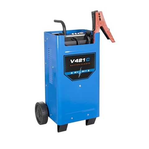 Güde 85074 Batterielader V 421 C (230 V, 8000 W Netzleistung, 12/24 V Ausgangsspannung, 20-800 Ah Batteriekapazität, analoge Ampereanzeige, 2 m langem Ladekabel, Verpolungs- und Thermoschutz)