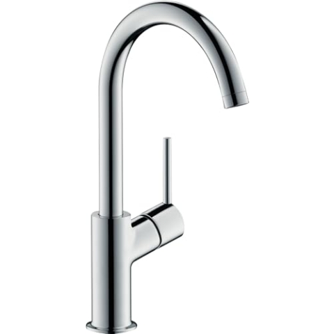 hansgrohe Wasserhahn Talis (Armatur mit Auslauf Höhe 210mm und Push-Open Ablaufgarnitur) Chrom