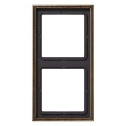 Jung ME 2982 at Rahmen 2fach Serie LS Messing antik