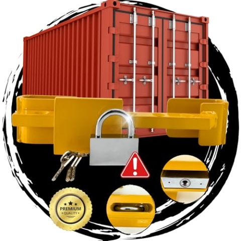 TronicXL Containerschloss Container Schloss Stahlriegel aus gehärtetem Stahl Frachtcontainer Diebstahlschutz Bügelschloss Baucontainer Überseecontainer Verriegelung LKW