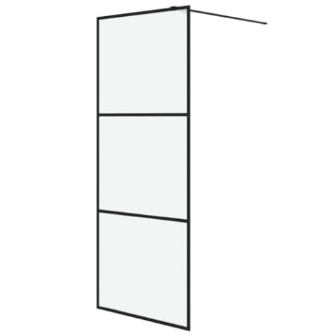vidaXL Duschwand für Walk-In Dusche Duschabtrennung Duschtrennwand Duschkabine Duschtür Eckeinstieg Trennwand Schwarz 80x195cm Matt ESG-Glas