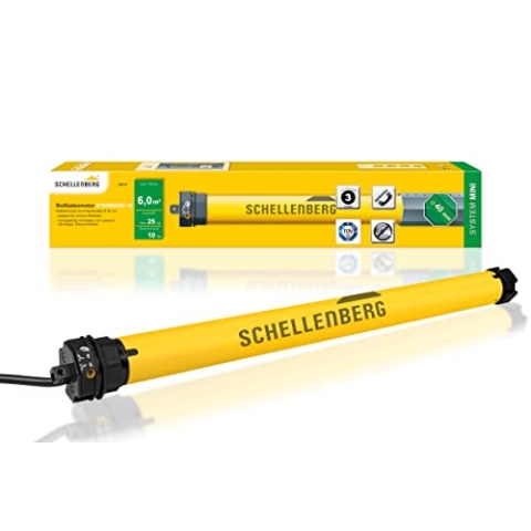 Schellenberg 20110 Rolladenmotor MINI Standard 10 Nm, mechanische Endlageneinstellung, Rohrmotor für 40 mm Welle, bis 6 m² Rollladenfläche, Set inkl. Wandlager