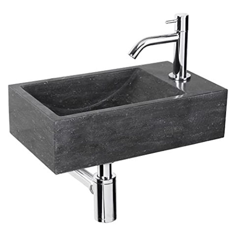 DIFFERNZ Furan (Fluss) 38.007.01 Waschbecken, lime stone, 40 x 23 x 11 cm