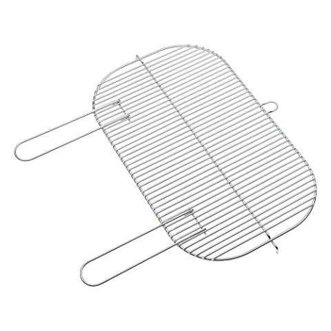 Barbecook Grillrost ovaler mit Haltegriffen 55x33.6cm für Holzkohlegrill Loewy und Arena Edelstahl leicht zu reinigen