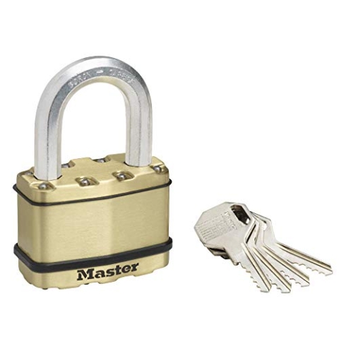 MASTER LOCK Hochleistungsvorhängeschloss [Schloss mit Schlüssel] [Laminierter Stah] [Wetterfest] M15BEURDLF - Ideal für Lagerräume, Garagen etc.