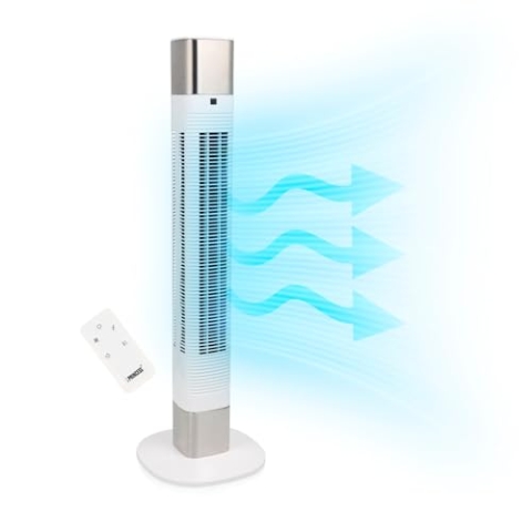Princess Geräuscharmer Turmventilator - Höhe 103 cm - 3 Modi & 3 Geschwindigkeiten - Oszillation - Steuerbar per App (Weiss)