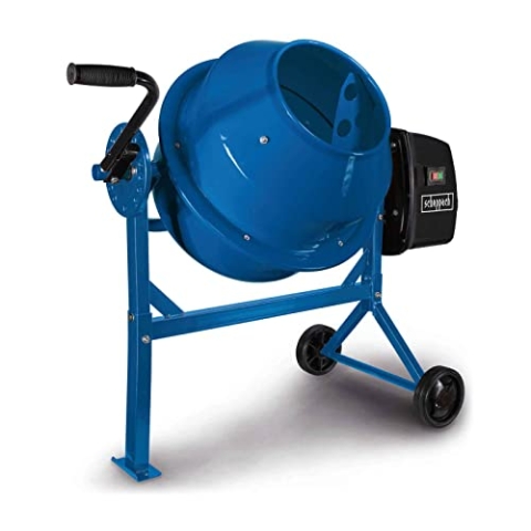 Scheppach Betonmischer MIX65 | 230V 220W | 63L / 55kg Fassungsvermögen | Drehzahl 27,5 U/min | 26 cm Trommelöffnung | langlebig und robust | Kompakt und leicht | Mörtelmischer inkl. Fahrvorrichtung