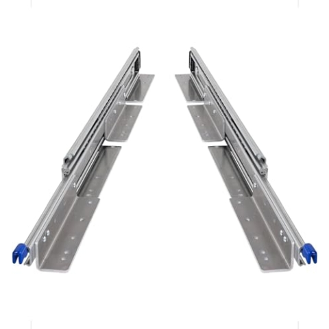 BRASOM Auszugsschienen - Schubladenschienen 400mm, 250kg, 16 inch, mit Bodenmontage und Schubladenhalterungen, Heavy Duty, Lock in/aus Schubladen Schienensystem, Kugellager, links und rechts