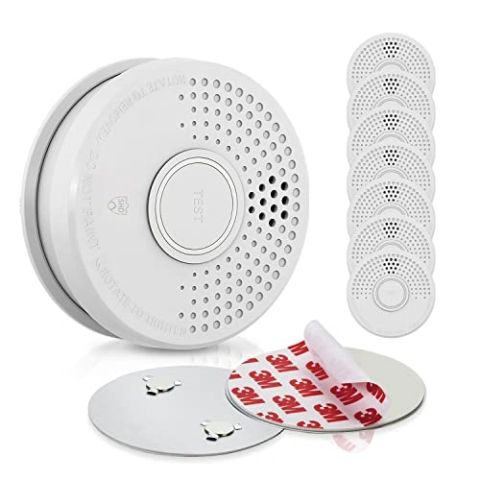 SHD by OneConcept Rauchmelder mit Magnethalterung, 8X Mini-Rauchmelder, Feuermelder mit Batterie, Rauchmelder für Küche, Büro, Wohnwagen, 8er-Set Brandmelder mit Testfunktion & Stummschaltung