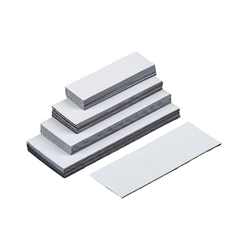 Inwell - Magnetetiketten in Farbe Weiß | 15 mm | Länge 120 mm | 100 Stück | Magnetische Etiketten | Magnetisches Band | Magneten beschriftbar | Magnetstreifen beschreibbar