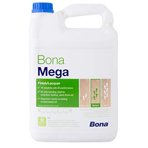 Bona Mega Parkettlack - matt - 5 Liter - Versiegelung, 1 K Parkettlack, Wasserlack