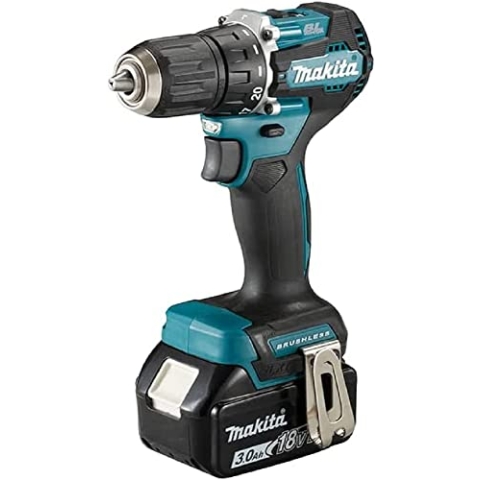Makita DDF487RFE3 Akku-Bohrschrauber 18V - 3, 0 Ah, Akkus + Ladegerät im Transportkoffer, Petrol-Schwarz