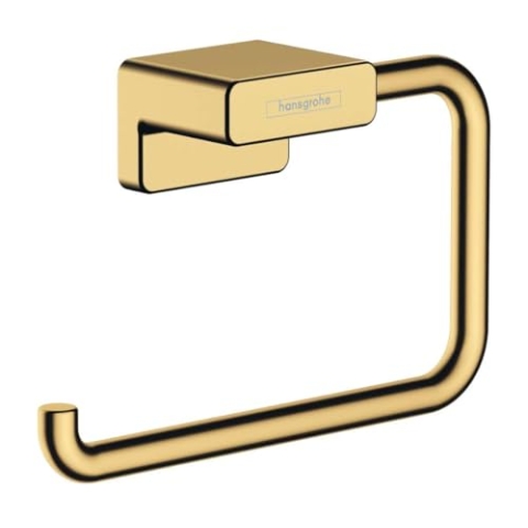 hansgrohe AddStoris - Toilettenpapierhalter, Klopapierhalter für Wandmontage, Klorollenhalter, verdeckte Befestigung, Badezimmer Zubehör, Polished Gold Optic, 41771990