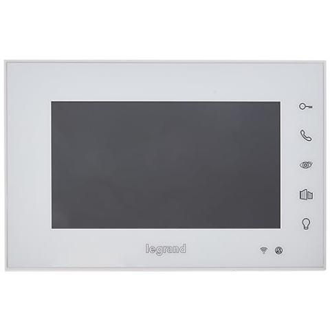 LEGRAND, Wi-Fi Video-Innenstelle mit 7-Zoll-Hochglanz-Farbbildschirm zur Erweiterung des 7-Zoll-Videosets (Best.-Nr. 369420) zum 2-Familienhaus, Farbe: Weiß, 369425