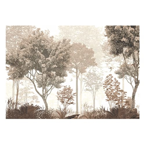 WallArena - Vlies Fototapete Wald Herbst Natur Bäume 416x254 cm - Fototapeten - Tapeten - für Wohnzimmer Schlafzimmer - Vliestapete Wandtapete Tapete 3D Effekt- inkl. Kleister