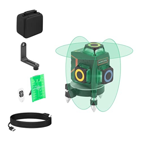 Steinberg Systems SBS-LL-350 360°-Kreuzlinienlaser mit Transporttasche, Mini-Stativ und Fernbedienung 15-30 m selbstnivelierend Rotationslaser Linienlaser Kreuzlaser