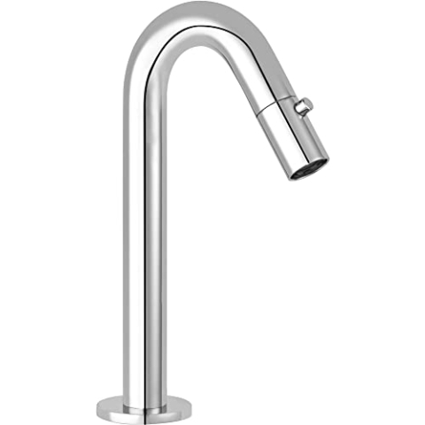 Saqu Tube Wasserhahn Kaltwasserhahn - Pflegeleichter Chrombeschichtung - Schlankes Design für modernes und zeitloses Aussehen - Chrom - Für Gäste WC