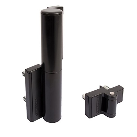 ATTAS LOCINOX TIGER schwarz Hydraulischer Türschließer und Torband 180° Selbstschließend, Regelbare Schließgeschwindigkeit und Endschlag, Aluminium-Gehäuse, Max. 75kg, 1,1m Breite, Schwarz