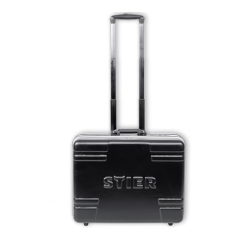 STIER Werkzeugkoffer Trolley leer, robuster Rollkoffer mit ABS-Kunsstoff & Aluminium, Toolbox schwarz mit Rollen inkl. Sicherheitsschlösser, praktische Taschen für Werkzeug