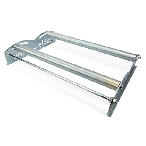 DIGITUS Kabeltrommel-Abroller - Kabelabwickler für Netzwerk-Verlegekabel - 150 kg Traglast - 540 mm max. Rollenbreite - einstellbare Tragwalzen - 600x400x100 mm - Silber