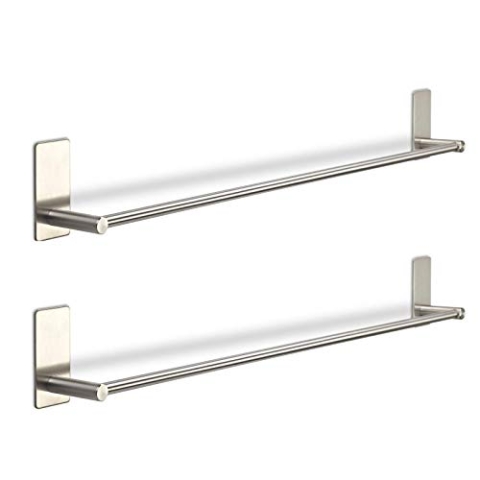 2 x Hakenleiste TALIDA Edelstahl selbstklebend mit 3M Klebepad (Länge: 735 mm/Stangen-Ø 12 mm) inkl. 3 S-Haken für Küche und Bad Relingset von SO-TECH®